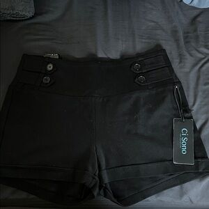 Ci Sono Women's Elegant Black High-Waist Shorts